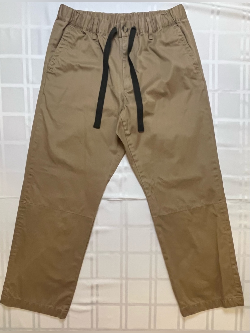 JW Anderson x Uniqlo Khaki Cotton Drawstring Tapered Pants L Minimalist Workwear